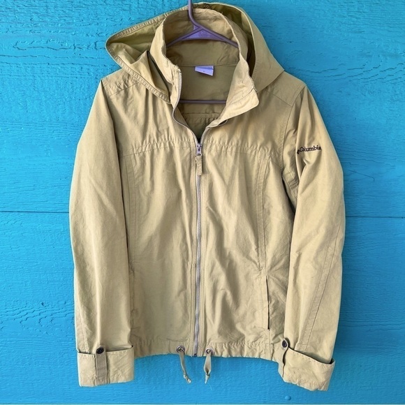 COLUMBIA CHARTREUSE GREEN LIGHTWEIGHT LONG JACKET SIZE LARGE - Picture 1 of 6